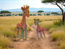 Load image into Gallery viewer, 3D Articulated Giraffes Adult + Baby