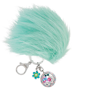 TROLLS AQUA BYOH POM POM BAG CLIP + KEYCHAIN - LIMITED EDITION
