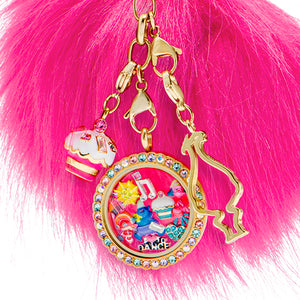 TROLLS PINK BYOH POM POM BAG CLIP + KEYCHAIN - LIMITED EDITION