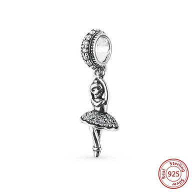 SILVER BALLERINA WITH CUBIC ZIRCONIA CRYSTALS ANESIDORA CHARM