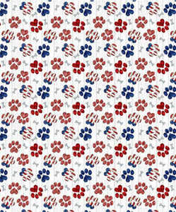 Americana Paw Prints Mask