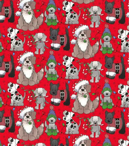Holiday Pups on Christmas Red Mask