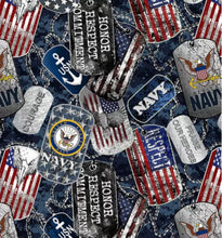 Load image into Gallery viewer, Navy Dog Tags Mask