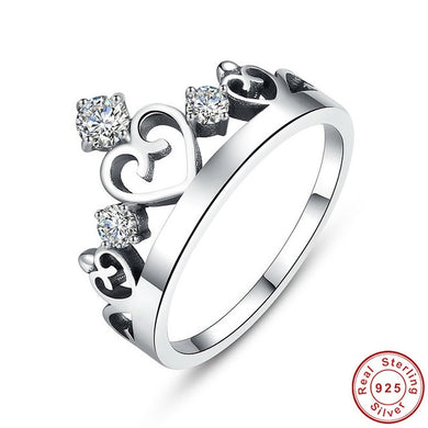 SILVER HEARTS CROWN ANESIDORA RING