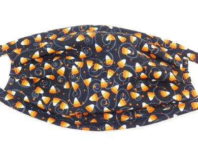 Swirl Candy Corn on Black Halloween Mask