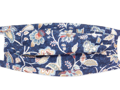 Navy Medallion Floral Mask