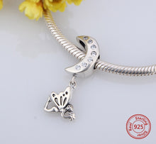 Load image into Gallery viewer, SILVER AND CRYSTAL MOON &amp; FAIRY ANESIDORA CHARM