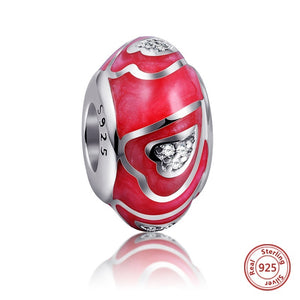 RED HEARTS MURANO GLASS ANESIDORA CHARM