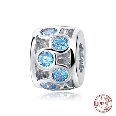 SILVER AND BLUE CRYSTAL ANESIDORA CHARM