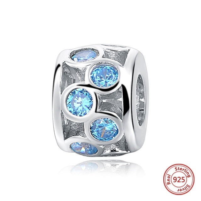 SILVER AND BLUE CRYSTAL ANESIDORA CHARM