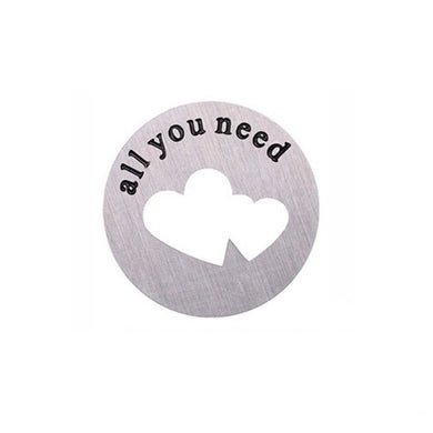 LARGE SILVER ALL YOU NEED IS <3 PLATE